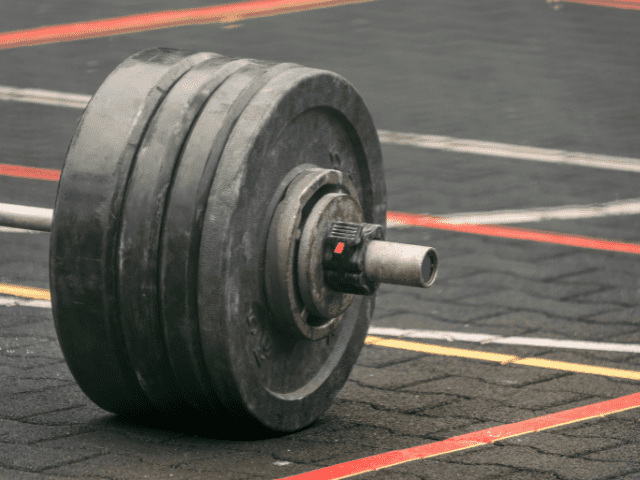 Barbell with Bumper and Iron Plates