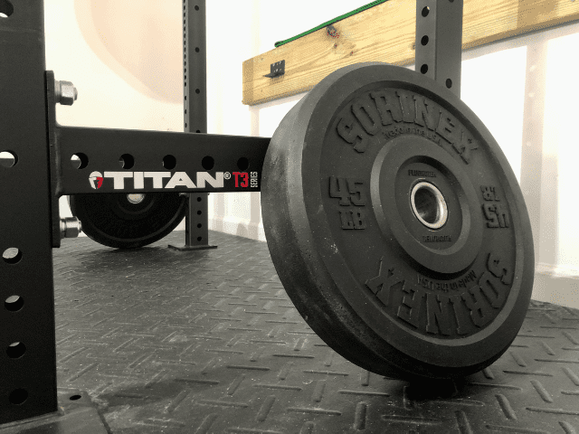Bumper Plate Leaning On Rack