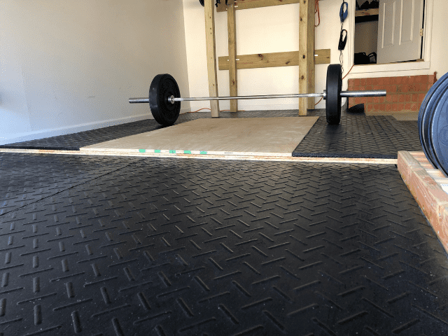 Horse Stall Mat Flooring in Garage Gym