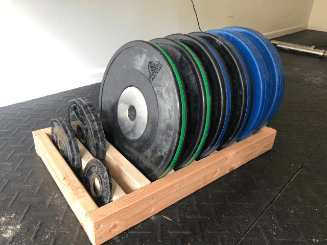 DIY Storage Rack with Bumper Plates