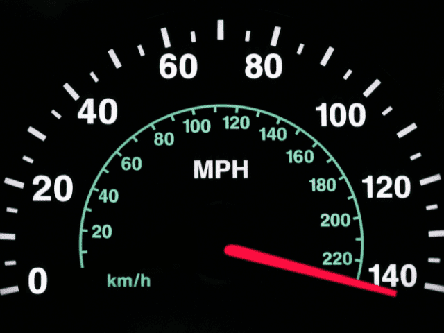 Speedometer Showing Top Speed