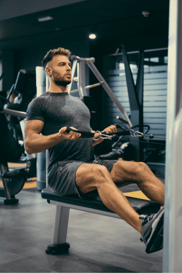 Man Doing Seated Cable Rows
