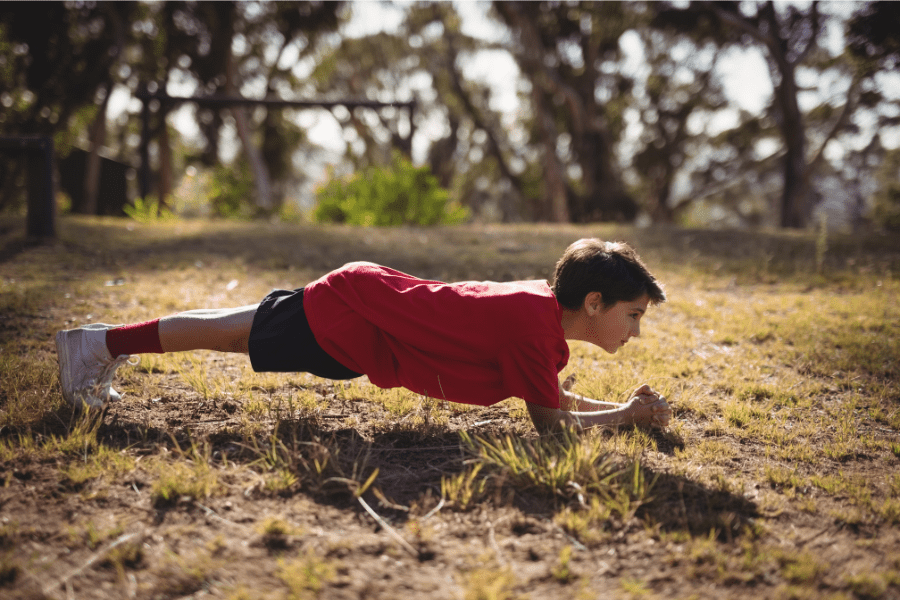 Young Athlete Doing a Plank